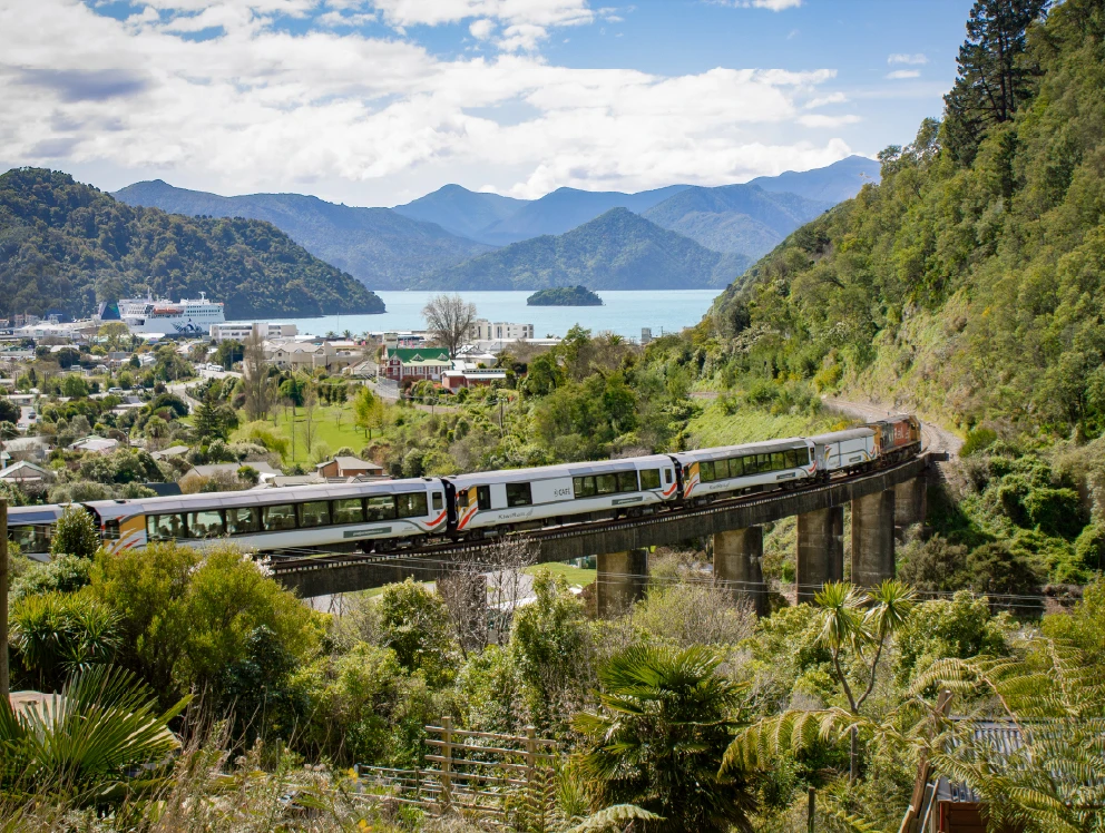 Coastal Pacific train heading to Picton