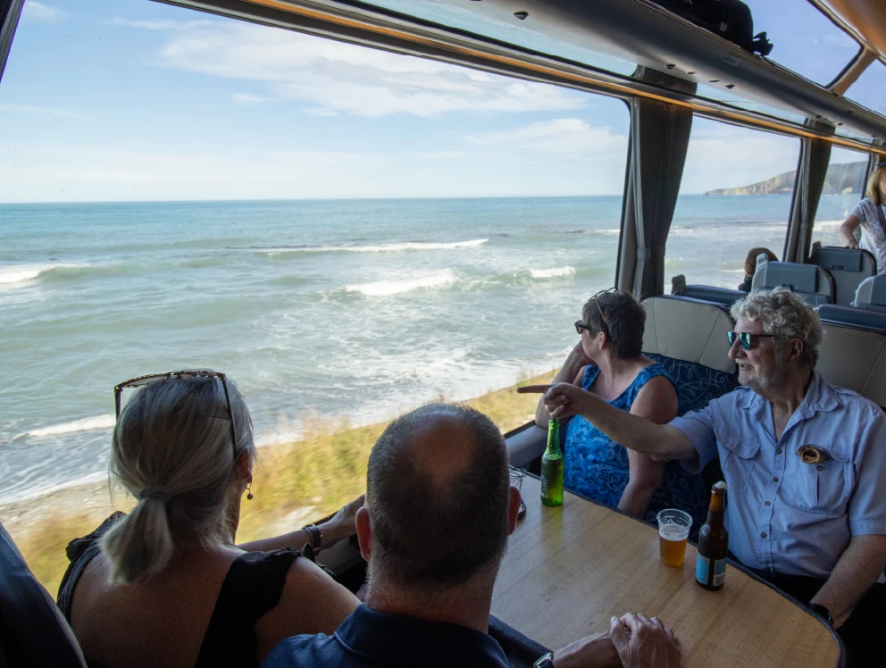 Coastal views in Scenic Class on the Coastal Pacific train