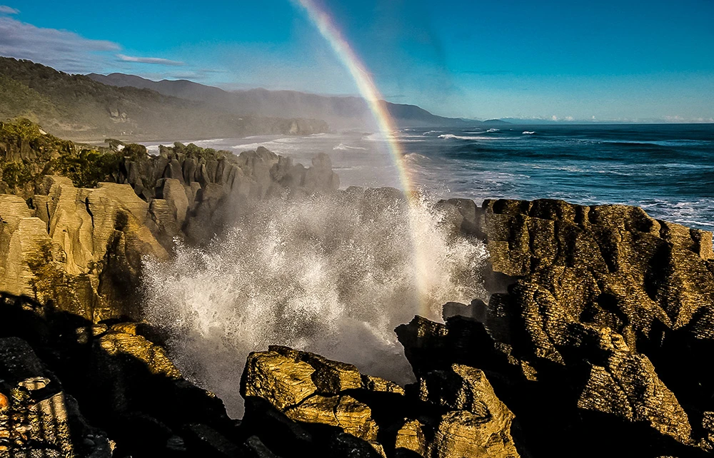 Punakaiki Pancake Rocks and Blowhole on the West Coast