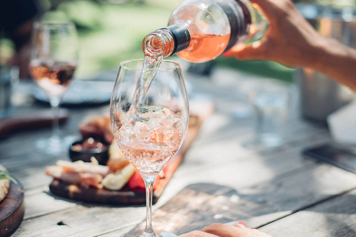 Wine being poured in the glass
