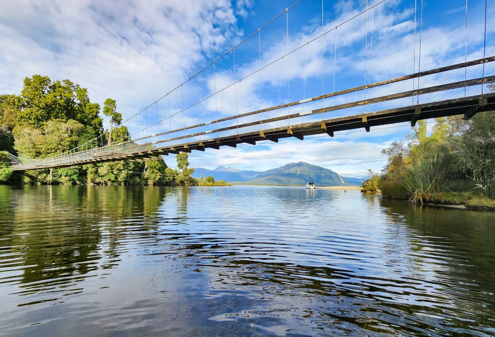Arnold Bridge over Lake Brunner in Moana
