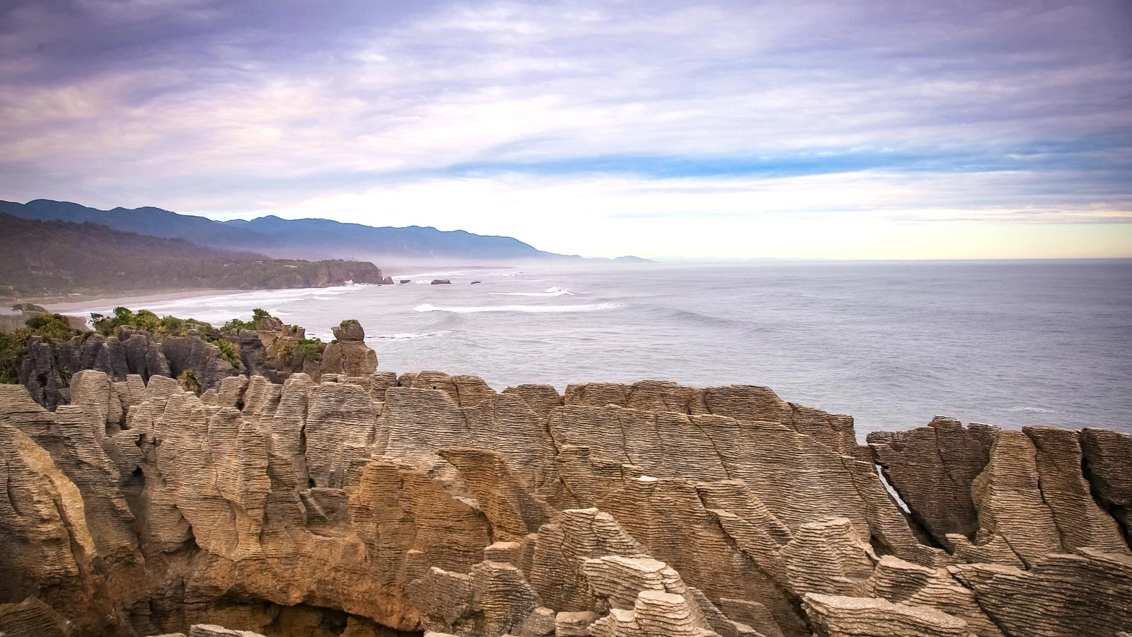 View of Punakaiki Pancake Rocks and Blowholes