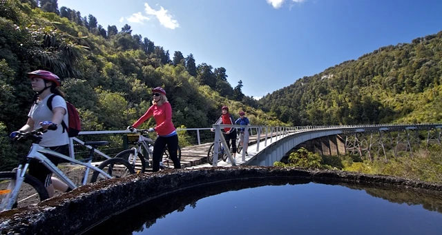 Discovering Hapuawhenua Viaduct on Old Coach Road by bike