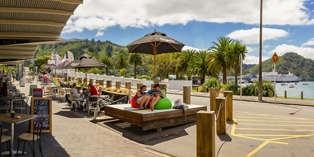 Picton bars and restaurants on a sunny afternoon in London Quay
