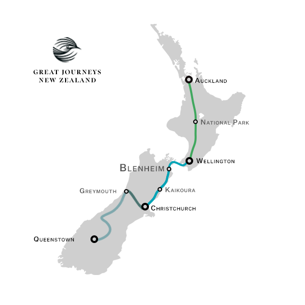 Blenheim New Zealand Scenic Train Map