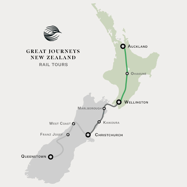 New Zealand Rail Tours North Island Rail Tour Map