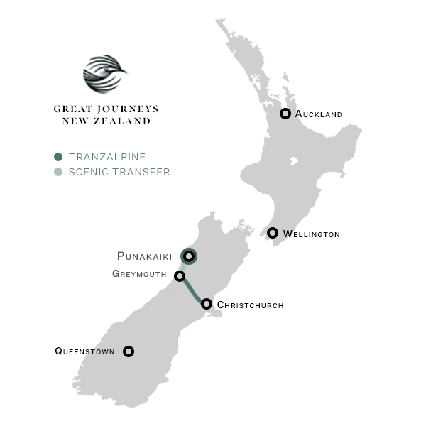 Punakaiki New Zealand Rail Map 600x600