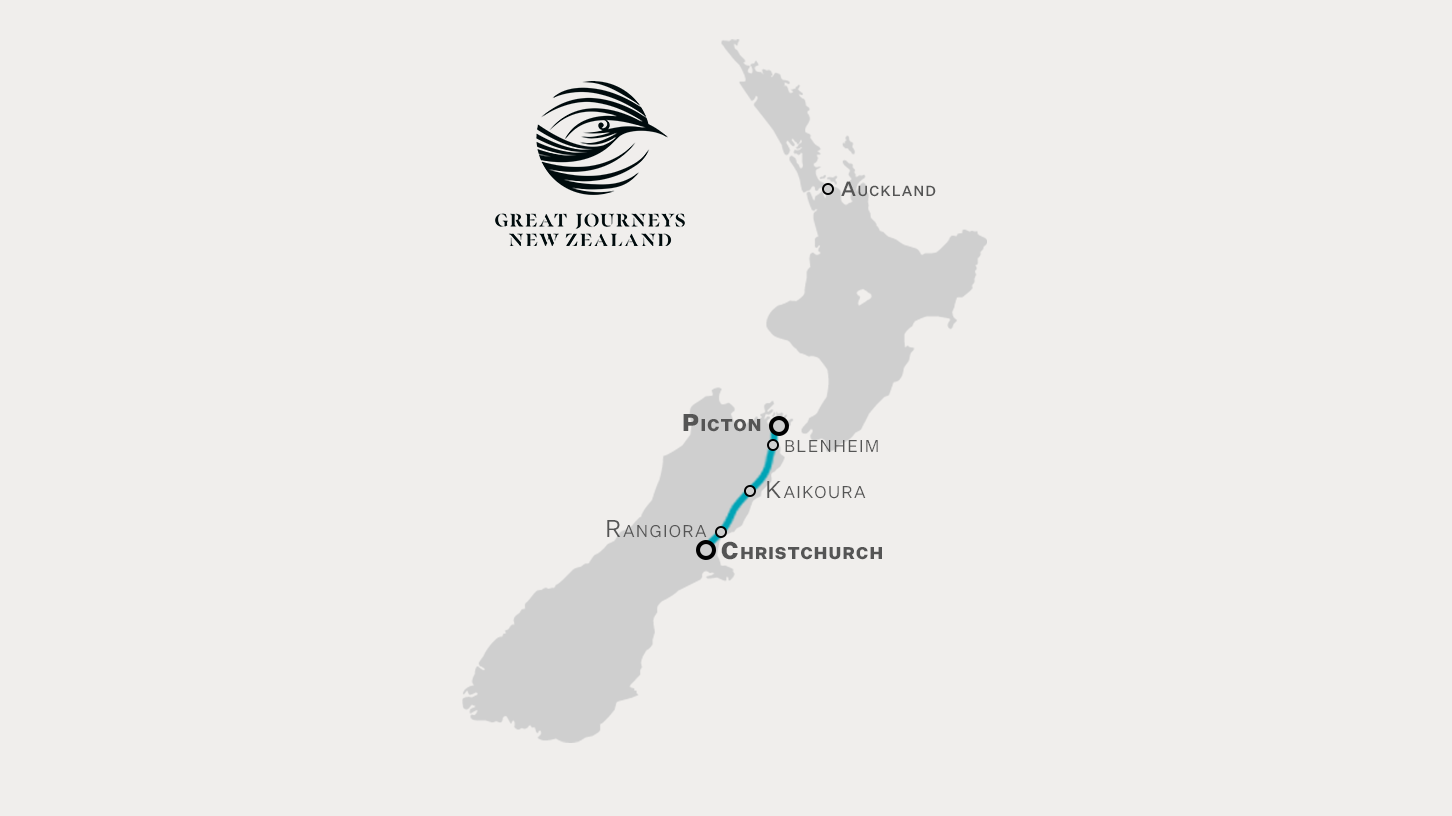 Coastal Pacific Rail Map New Zealand