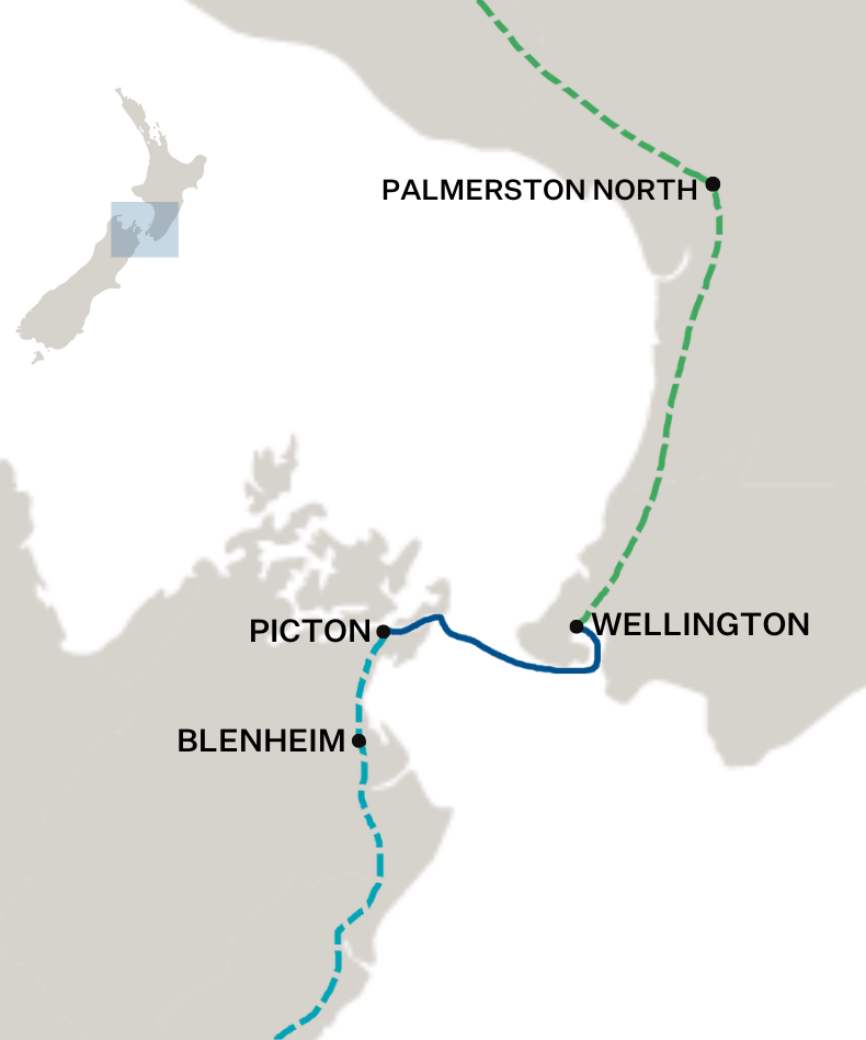 Interislander New Zealand Route Map