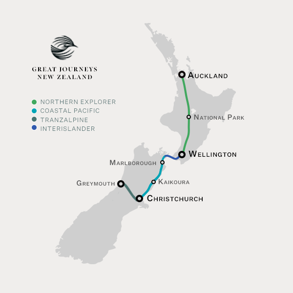 Scenic New Zealand Rail Map Full