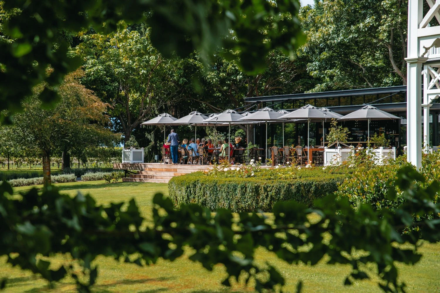 The Marlborough Harvest restaurant outdoor area and gardens