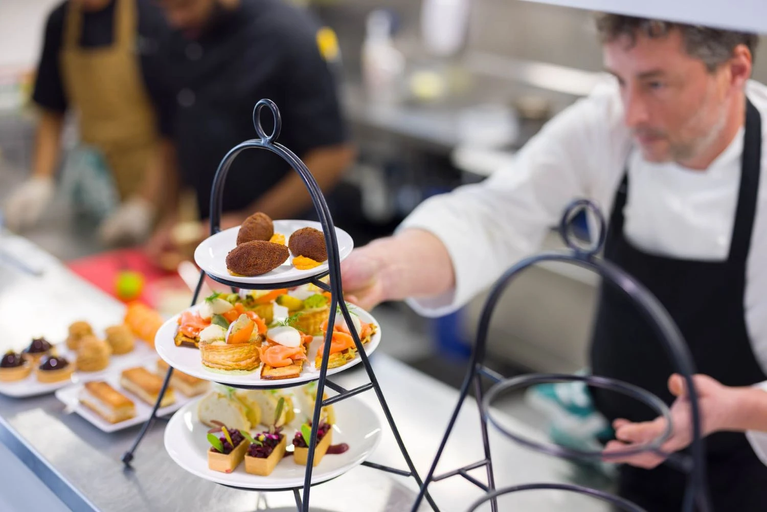 Tower with high tea food samples at Zealong tea