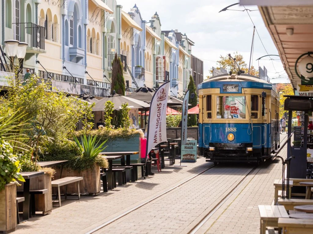 Christchurch Tram coming down Regent Street