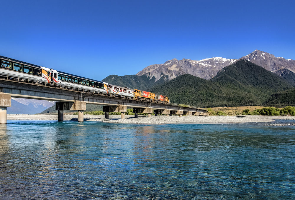 FI TranzAlpine Beneath Waimakariri Bridge K McManus