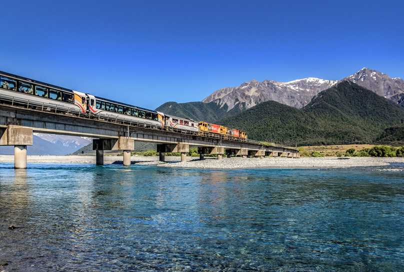 GI TranzAlpine Beneath Waimakariri Bridge K McManus