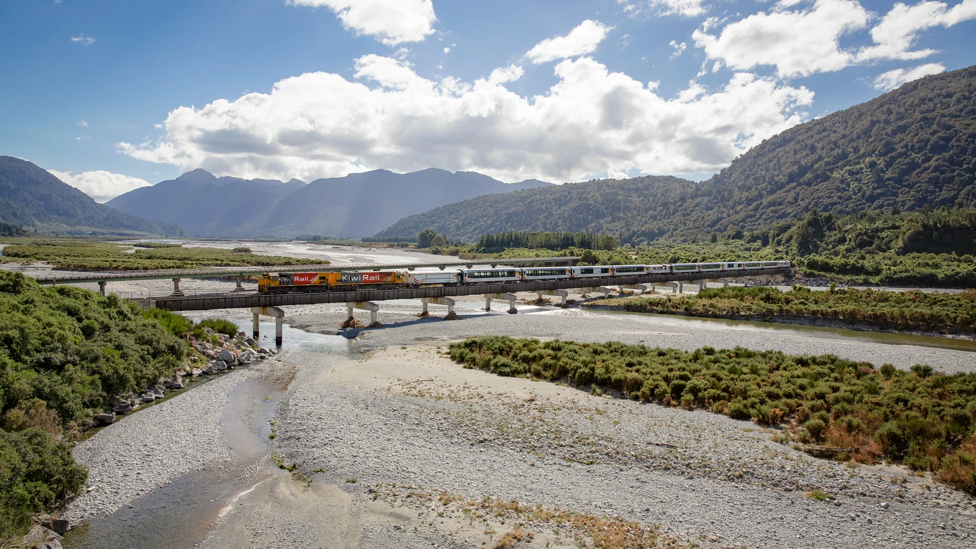 TranzAlpine Crossing Taramakau River Bridge