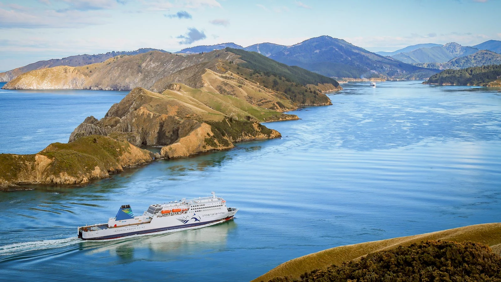 Interislander Kaitaki entering the Tory Channel